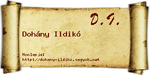 Dohány Ildikó névjegykártya